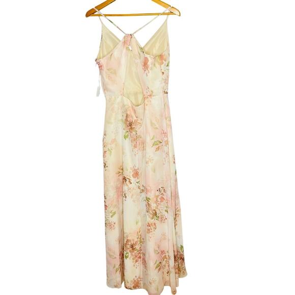 Marchesa Notte Sessa Printed Bridesmaid Maxi Dress Floral Blush size 10 NWT - Picture 7 of 10